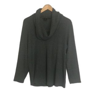 Rafaella Charcoal Gray Cotton Blend Long Sleeve Cowl Neck Pullover Sweater Sz 1X